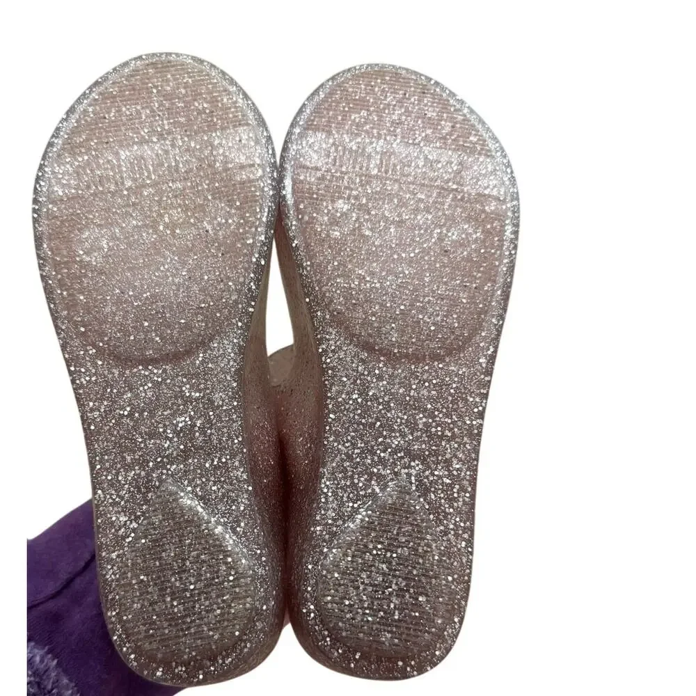 Mini Melissa Ultragirl Bow Pink Glitter Jelly Shoes Toddler Mary Jane Sz 11
